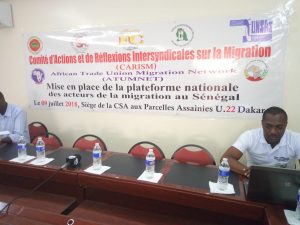 MISE EN PLACE DE LA PLATEFORME NATIONALE DES ACTEURS DE LA MIGRATION AU SENEGAL